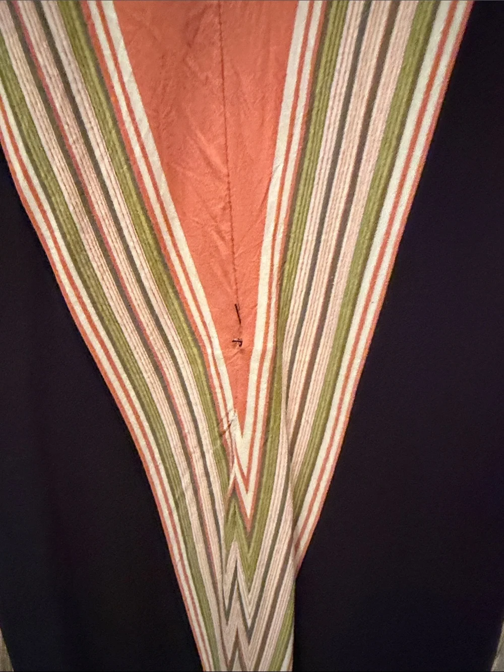 Lulu's Maxi Dress in Black, Coral, Cream & Green Stripe - Picture 4 of 6